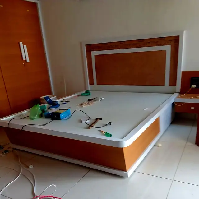 Box bed with framed headboard – Bed by Varnika Furnitures and Aluminium Works, Lucknow