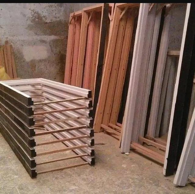 Seasoned wood chokhat frames ready for dispatch – Chokhat by Varnika Furnitures and Aluminium Works, Lucknow
