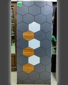 Hexagon pattern designer door – Single Door Gate by Varnika Furnitures and Aluminium Works, Lucknow