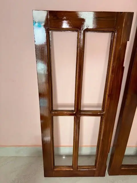 Glossy polished glass-panel door shutter – Single Door Gate by Varnika Furnitures and Aluminium Works, Lucknow